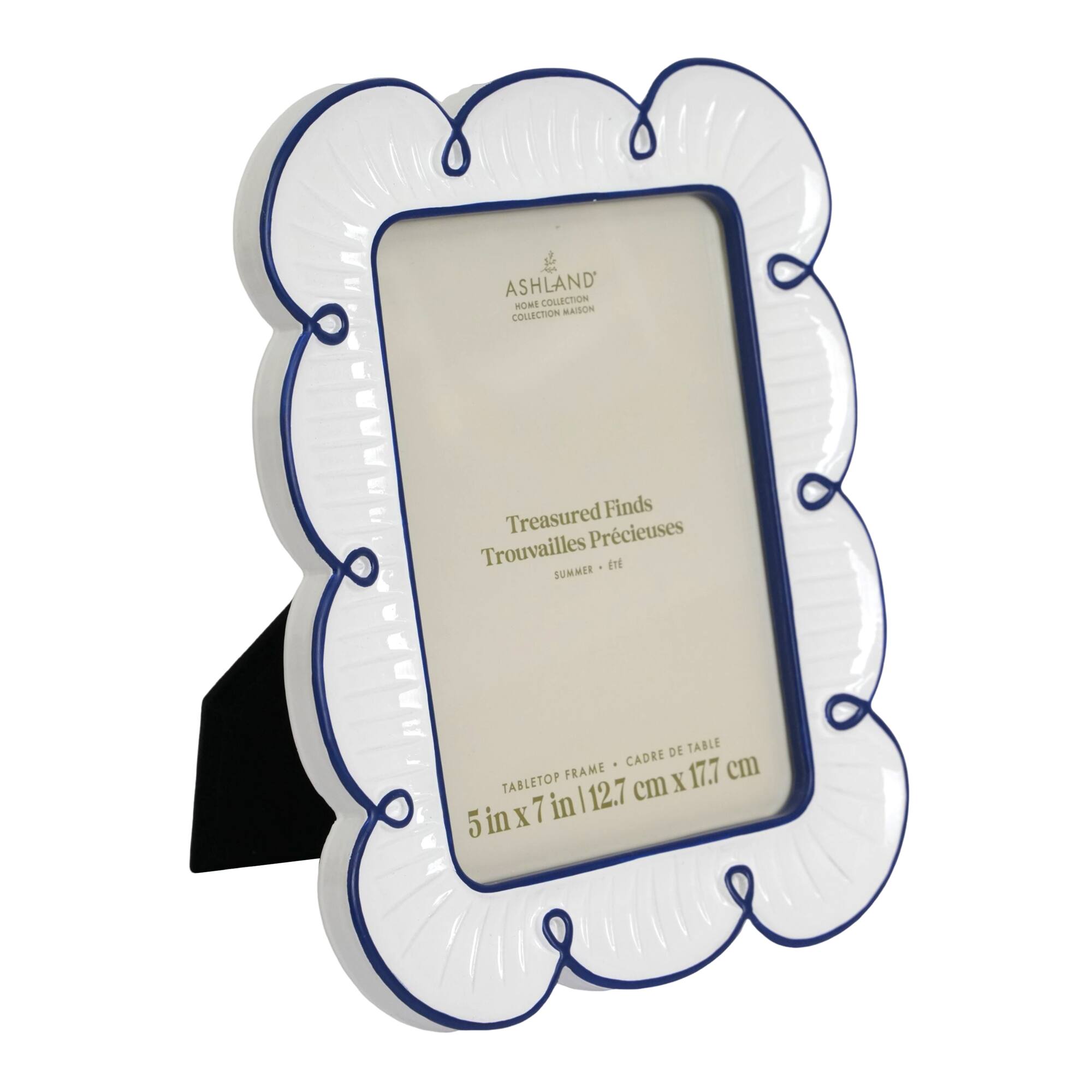 5" x 7" White & Blue Flower Scallop Tabletop Frame, Treasured Finds by Ashland®